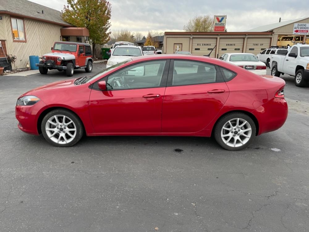 2013 Maroon /Black Dodge Dart Rallye (1C3CDFBH8DD) with an 1.4L L4 DOHC 16V TURBO engine, 6-Speed Manual transmission, located at 813 E Fairview Ave, Meridian , ID, 83642, (208) 336-8230, 43.618851, -116.384010 - Good little car for the money, it's clean, good tires and ready to go. - Photo #0
