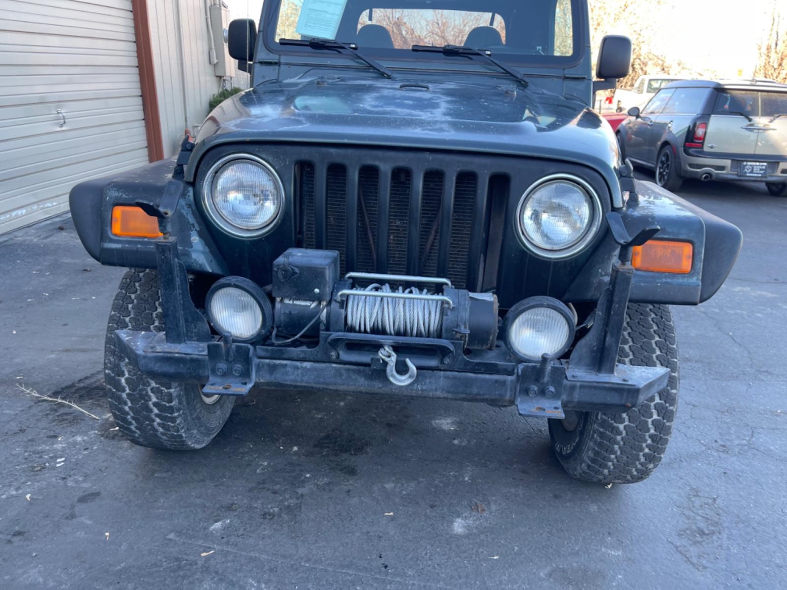 2004 Green /Grey Jeep Wrangler Sport (1J4FA49S94P) with an 4.0L L6 OHV 12V engine, AT transmission, located at 813 E Fairview Ave, Meridian , ID, 83642, (208) 336-8230, 43.618851, -116.384010 - Photo #3