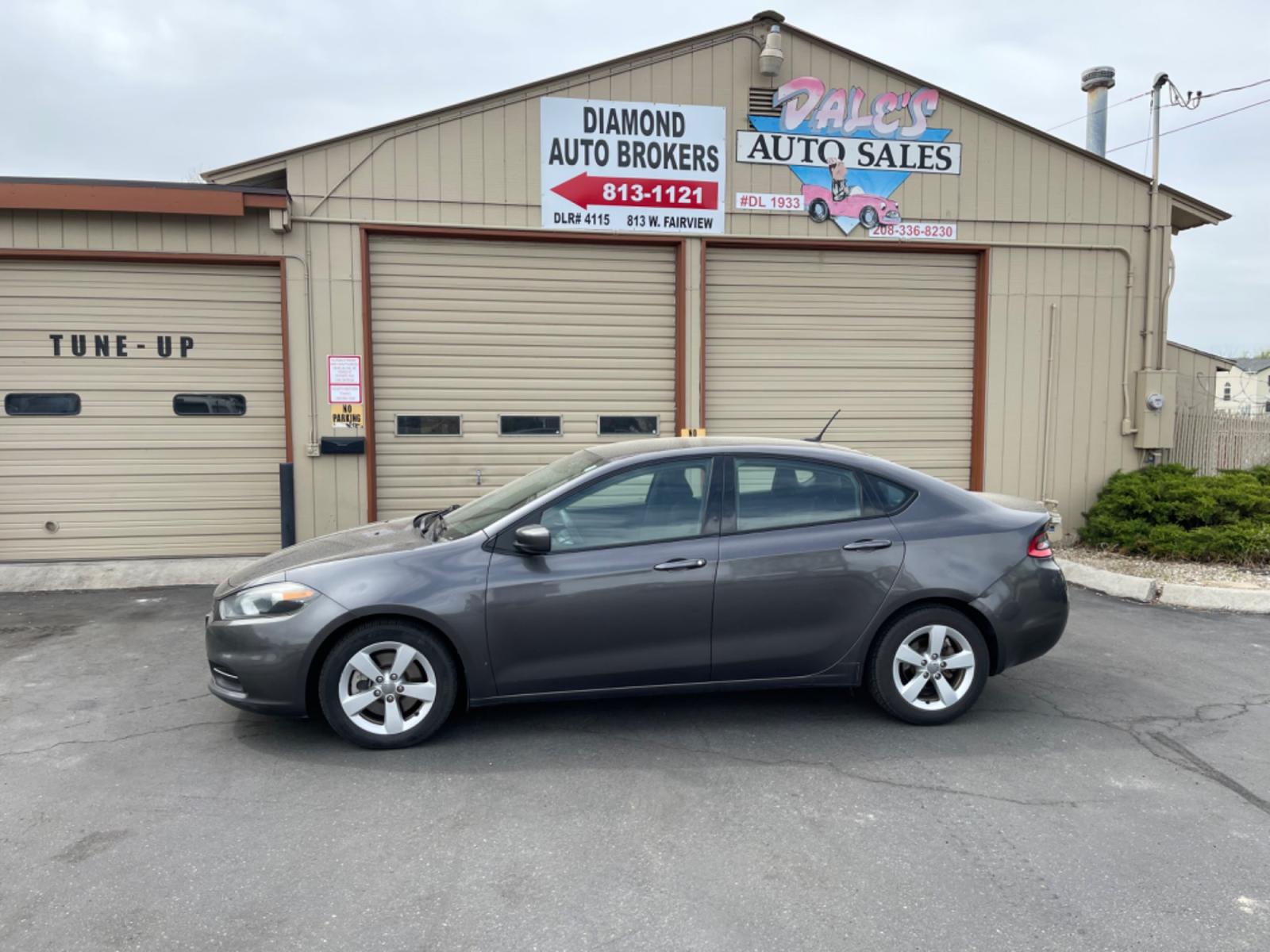 2016 Silver /Black Dodge Dart SXT (1C3CDFBA9GD) with an 2.0L L4 DOHC 16V TURBO engine, AT transmission, located at 813 E Fairview Ave, Meridian , ID, 83642, (208) 336-8230, 43.618851, -116.384010 - Photo #0
