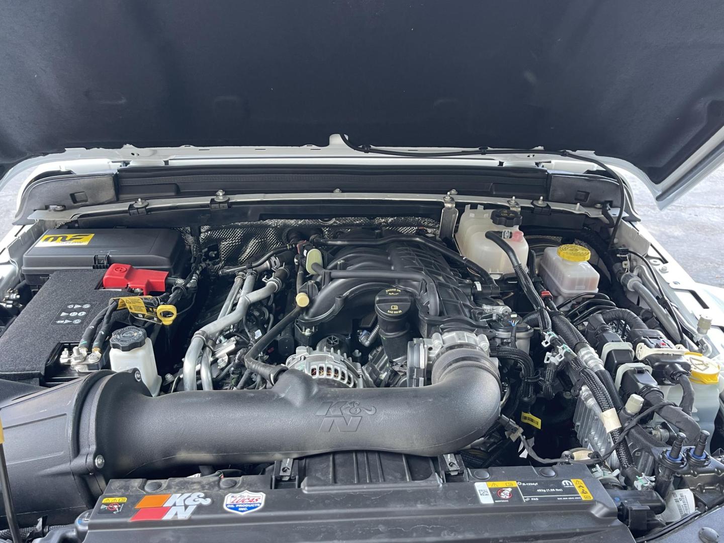 2024 White /Black Jeep Wrangler Willy's (1C4PJXAG0RW) with an 3.6L V6 DOHC 24V engine, 6M transmission, located at 813 E Fairview Ave, Meridian , ID, 83642, (208) 336-8230, 43.618851, -116.384010 - A very nice almost new Wrangler with lots of custom additions. Set of 5 matching Black Rhino wheels and Open Range AT tires that look spectacular. Rubicon Hood and Paint to match fender flares. K&N Cold Air Intake, and $3,000 Magnaflow Dual cat back exhaust. If you want a super cool Wrangler thi - Photo#16