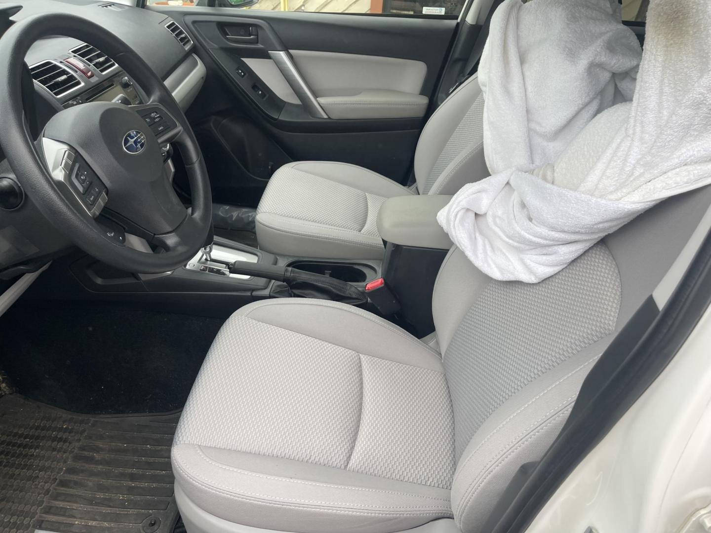 2016 White / Grey Subaru Forester 2.5i Premium PZEV CVT (JF2SJADC0GH) with an 2.5L H4 SOHC 16V engine, CVT transmission, located at 813 E Fairview Ave, Meridian , ID, 83642, (208) 336-8230, 43.618851, -116.384010 - One owner, bought in Boise, Premium with eyesight and NAV, sunroof and brand new tires, only 17k Miles. This car had towels on the seats from the day they bought it, look at the pics!!! Crazy crazy clean like brand new. Come and take a look. - Photo#7