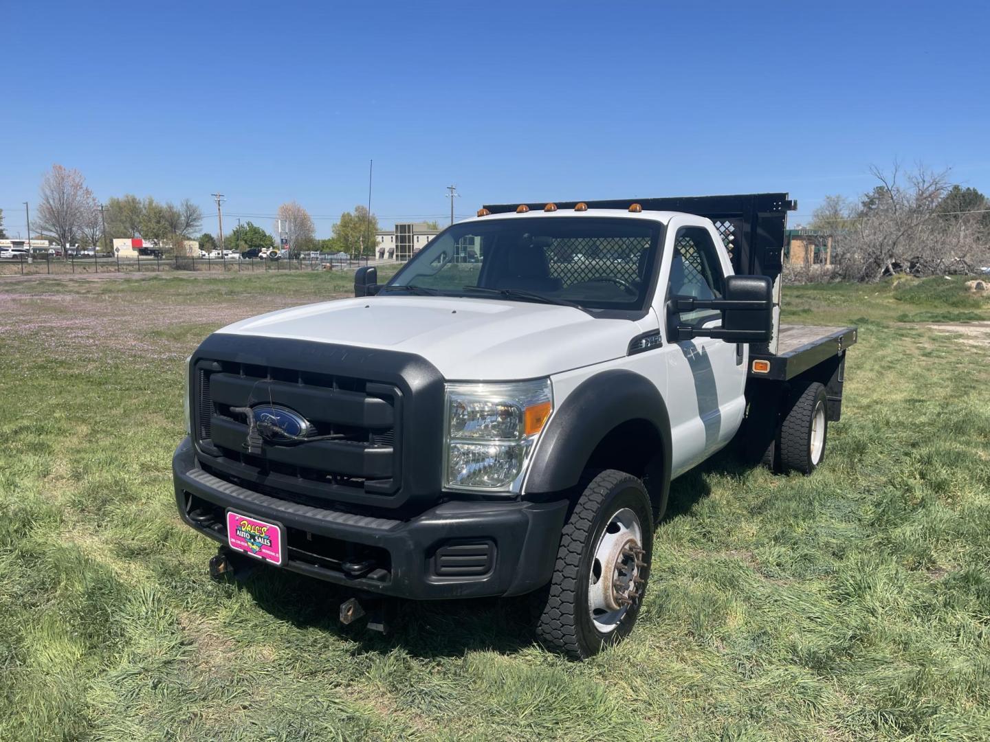 2012 White / Grey Ford F-450 SD Regular Cab DRW 4WD (1FDTF4HY7CE) with an 6.8L V10 SOHC 30V engine, AT transmission, located at 813 E Fairview Ave, Meridian , ID, 83642, (208) 336-8230, 43.618851, -116.384010 - 2012 Ford F450 Regular Cab, Flatbed, Dually, 4x4, with A/C, Tilt, and Cruise. Runs and drives excellent. If you need this configuration this is a great truck. - Photo#1