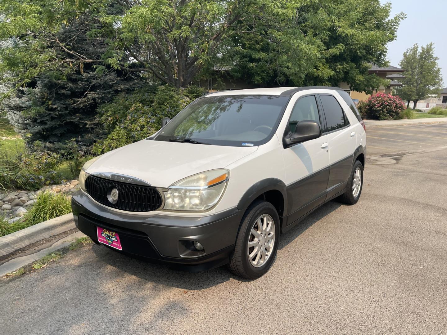 2005 White / Grey Buick Rendezvous CX (3G5DA03E65S) with an 3.4L V6 OHV 12V engine, 4A OD transmission, located at 813 E Fairview Ave, Meridian , ID, 83642, (208) 336-8230, 43.618851, -116.384010 - Runs and drives very well, A/C works perfect. If you need a cheap get around car this is a great choice.- Photo#1